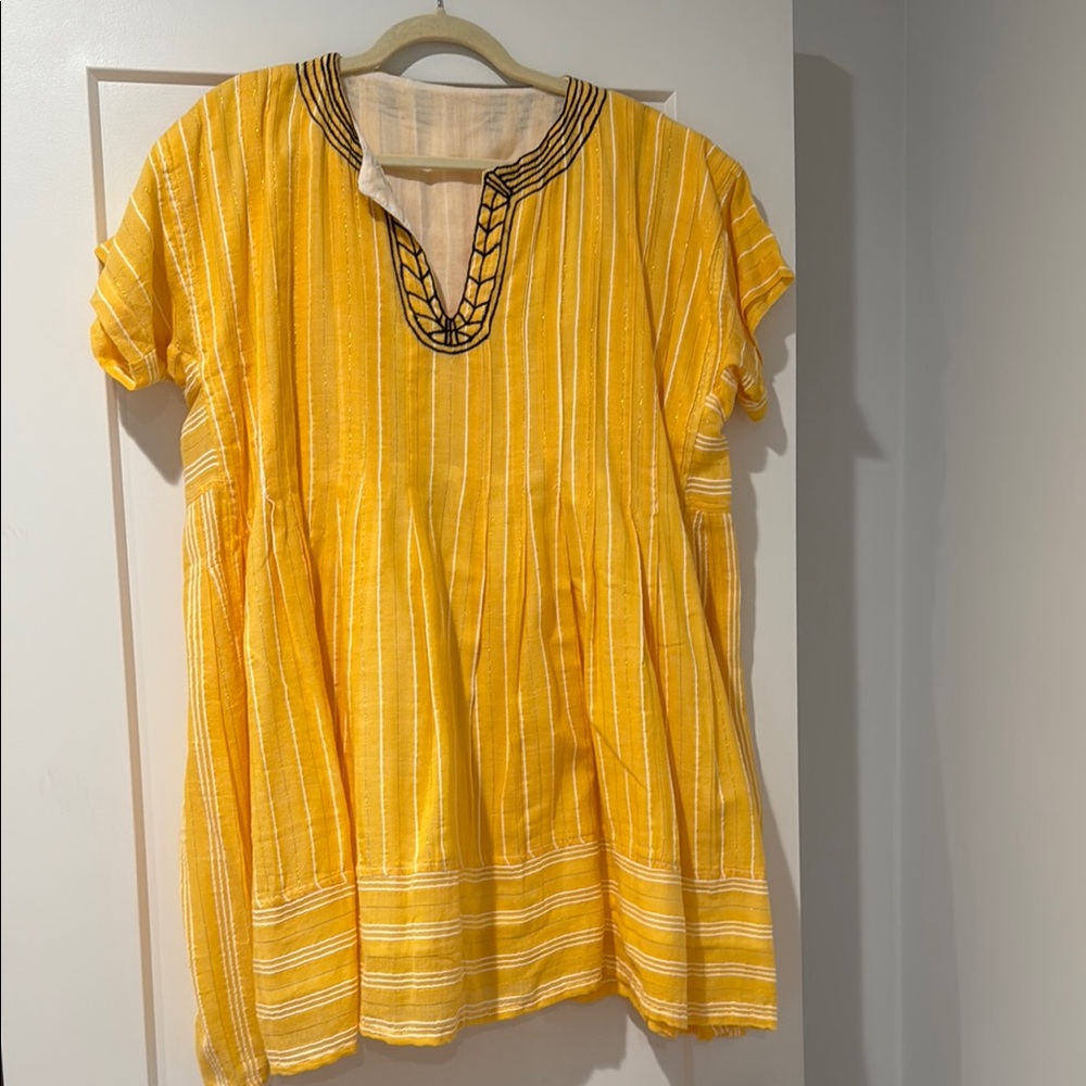Yellow Striped Women's Dress
